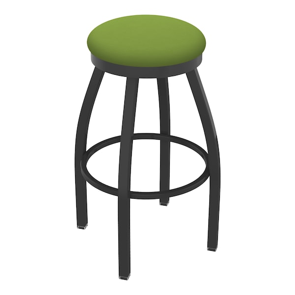 25" Swivel Counter Stool, Pewter Finish, Canter Kiwi Green Seat